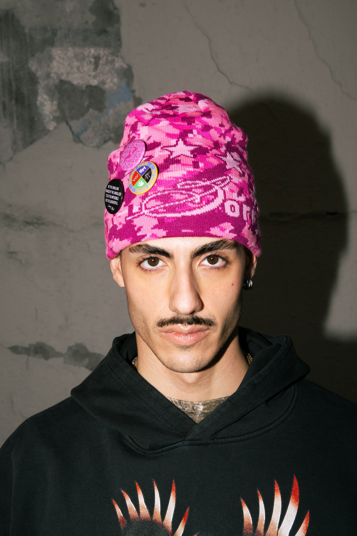 PINK CAMMO BEANIE